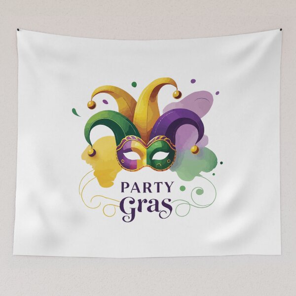 Item preview, Mardi Gras Party Mask Jester Vibes Celebration designed and sold by LuminOrb.