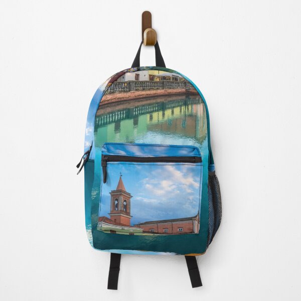 Item preview, Cesenatico canal, historic sailboats and church. Romagna, Italy designed and sold by Stefano Orazzini.