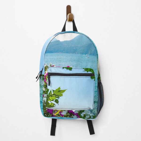 Item preview, Lake Como view from Varenna. Yachts, flowers and leaves as a frame, Italy designed and sold by Stefano Orazzini.