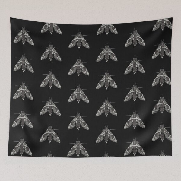 Item preview,  black and white oleander Moth designed and sold by Moth-Oak.