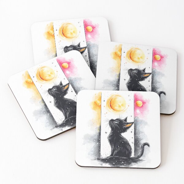 Item preview, Moonlit Black cat: Whiskered Wonder in Watercolor designed and sold by winniwinston.