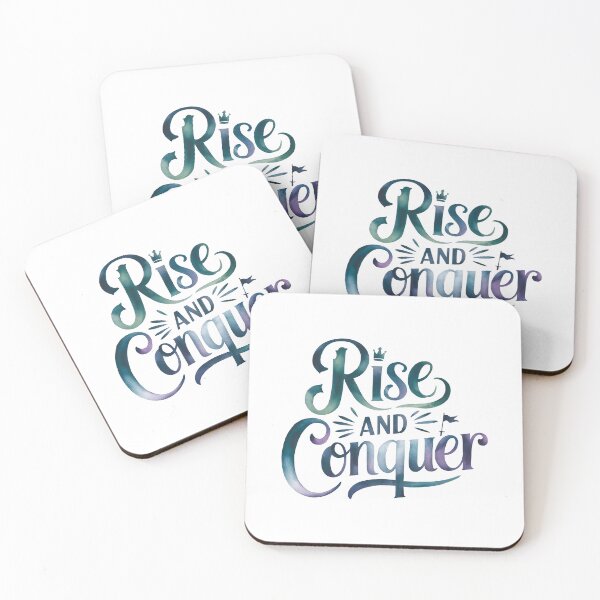Item preview, Rise And Conquer - Cute Watercolor Motivational Quotes designed and sold by RiceArtShop.