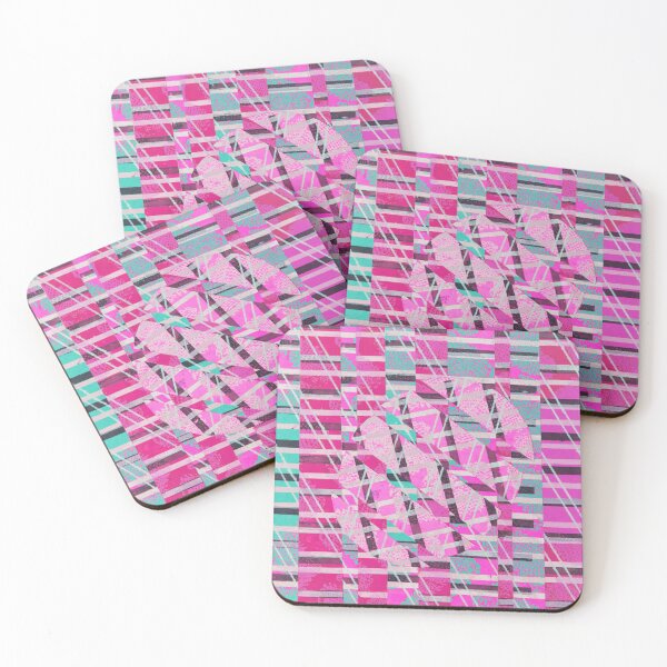 Item preview, Pink and Turquoise Paper Cut Weave designed and sold by VariARTyPrints.