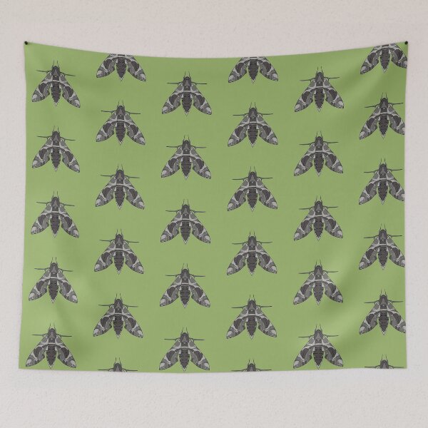 Item preview, black and white oleander Moth designed and sold by Moth-Oak.