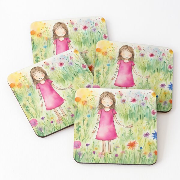 Item preview, Child in Pink Dress with Flowers designed and sold by CalmnessbyChoice.