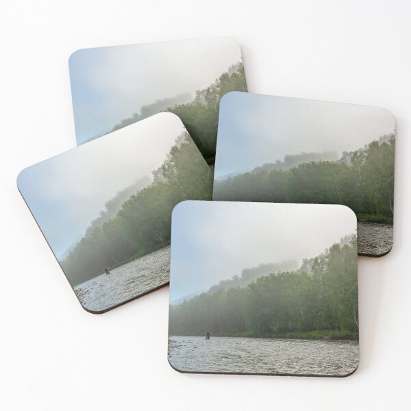 Item preview, Misty Morning Fisherman – Nature Photography Print designed and sold by PixelBirch.