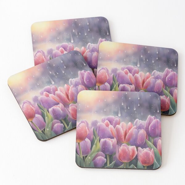 Item preview, Sea of Pink and Purple Tulips designed and sold by CalmnessbyChoice.