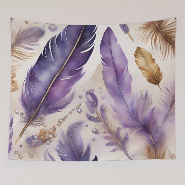Item preview, Purple and Golden Feathers designed and sold by CalmnessbyChoice.