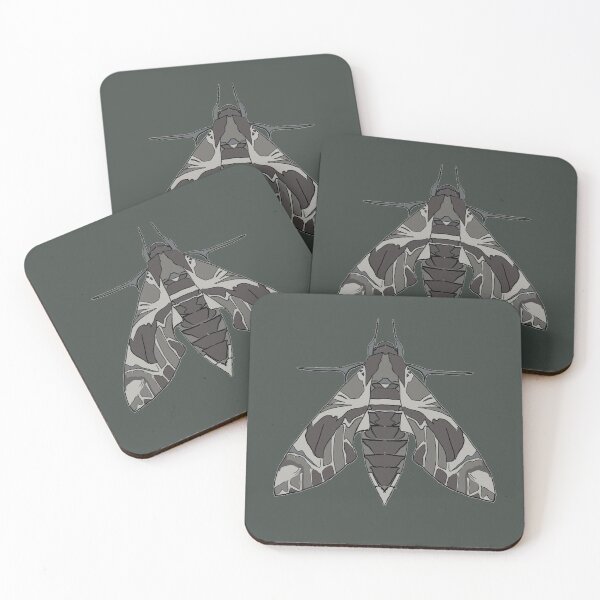 Item preview, black and white oleander Moth designed and sold by Moth-Oak.