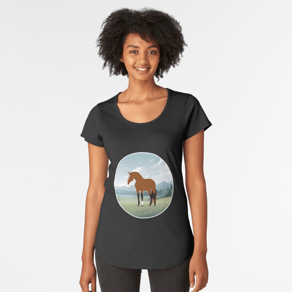 Aperçu de l'œuvre T-shirt premium échancré créée et vendue par WebEquitation.