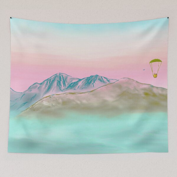 Item preview, Three friends on an adventure in high mountains designed and sold by greenPQBstudio.