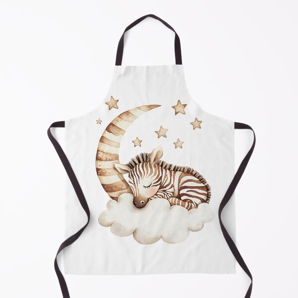Item preview, Cute baby zebra sleeping on a cloud with a crescent moon Adorable watercolor zebra resting under a starry sky designed and sold by Anastasiia Yurevych.