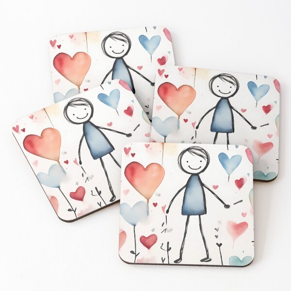Item preview, Doodle Stick Man with Hearts designed and sold by CalmnessbyChoice.