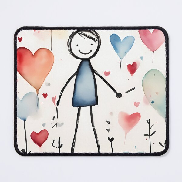 Item preview, Doodle Stick Man with Hearts designed and sold by CalmnessbyChoice.
