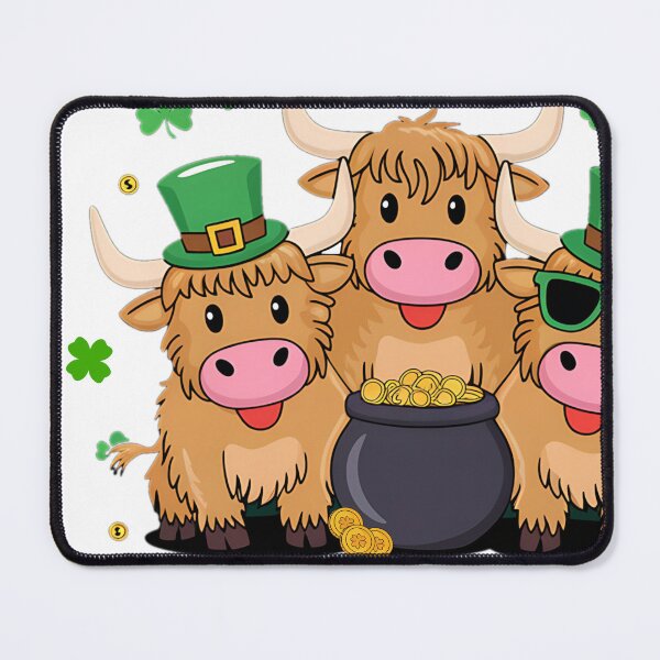 Item preview, Highland Cow Print St Patricks Day Shamrock Irish Holiday designed and sold by tearbytea.