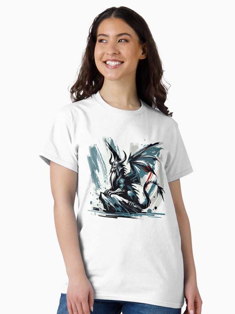 Thumbnail 2 von 7, Classic T-Shirt, Wikinger Drache designt und verkauft von Kobeko.