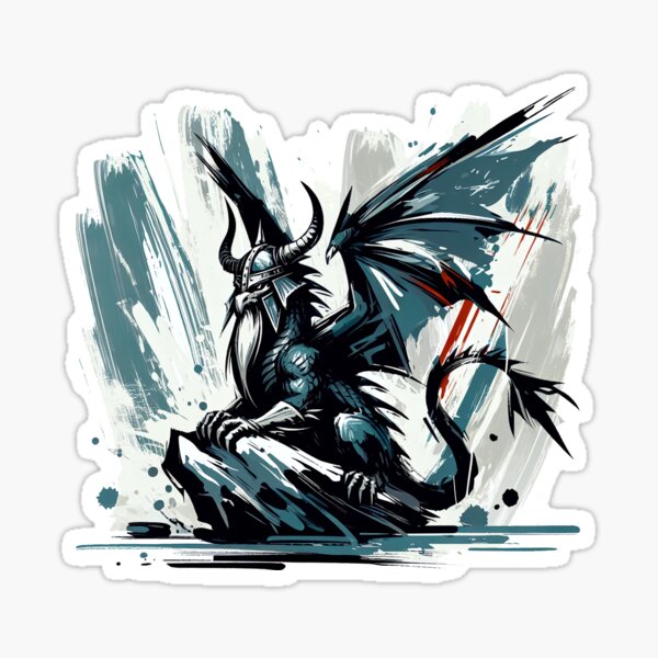 Vista previa del artículo con la obra «dragón vikingo», diseñado y vendido por Kobeko.