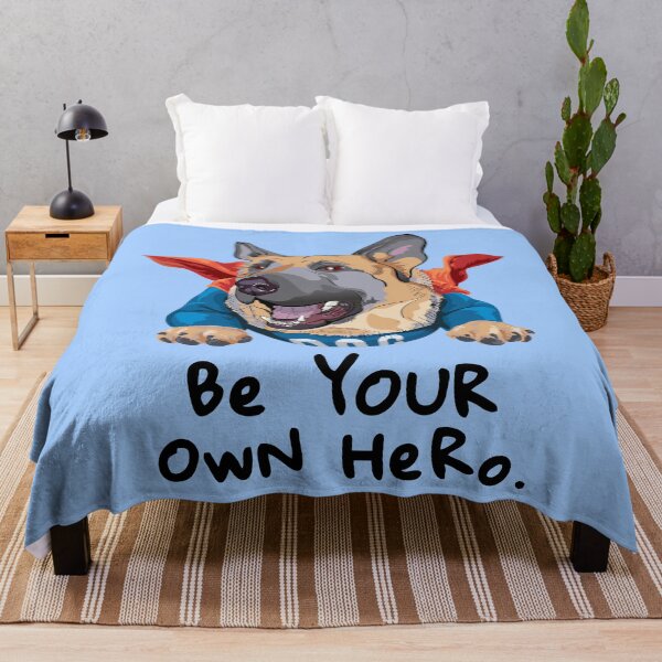 Item preview, "Cute German Shepherd Superdog – Flying Canine Hero | Be Your Own Hero, Puppy Power, Dog Lover Gift" designed and sold by artworkathome.
