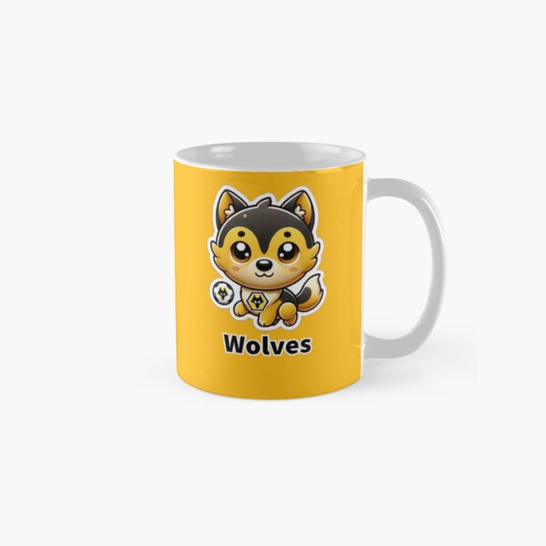 Artikel-Vorschau von Niedlicher Wolfsaufkleber mit Wölfen – Lustiges und verspieltes Fußball-inspiriertes Design für Kinder, designt und verkauft von Final Whistle Art.