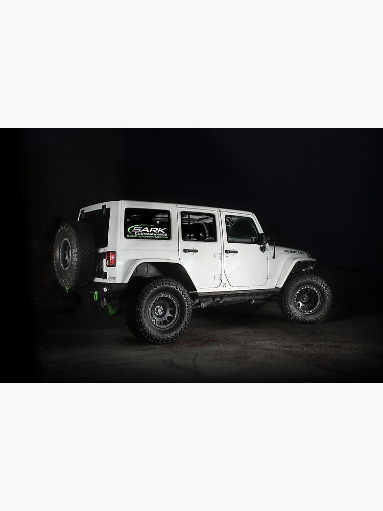 Disover White Jeep Wrangler Rubicon Premium Matte Vertical Poster