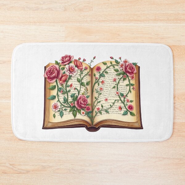 Item preview, Open Book With Florals With Hot Pink Flowers designed and sold by Art for Every Person.