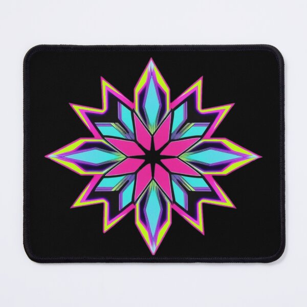 Item preview, Neon Cyberpunk Starburst - Psychedelic geometric flower. designed and sold by Tomasz  Siennicki.
