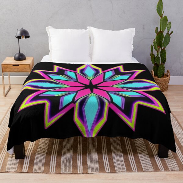 Item preview, Neon Cyberpunk Starburst - Psychedelic geometric flower. designed and sold by Tomasz Siennicki.