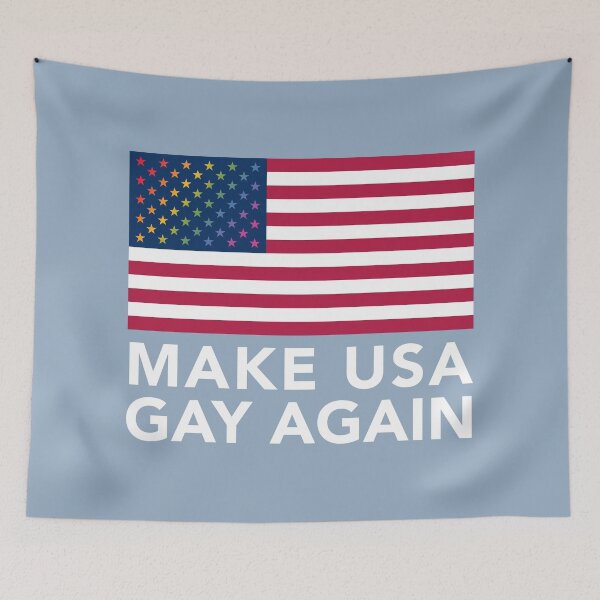 Item preview, Make USA Gay Again - vertical - white text designed and sold by gayishdesign.