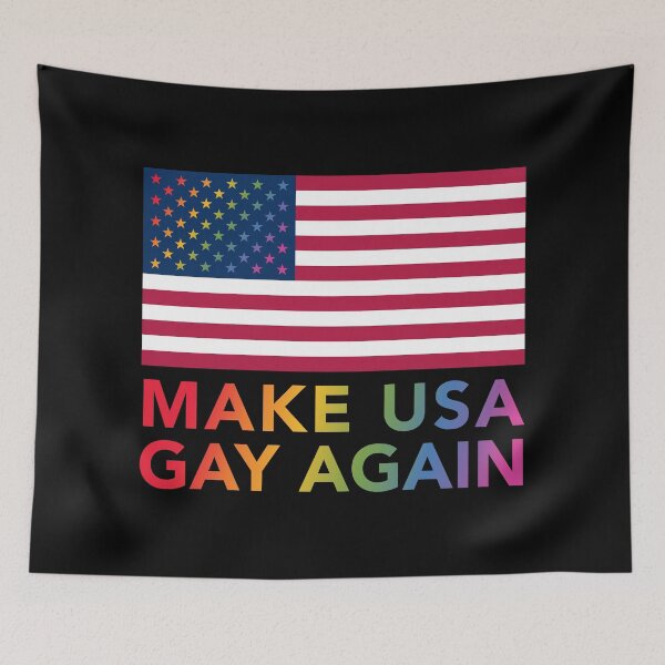 Item preview, Make USA Gay Again - vertical - pride text designed and sold by gayishdesign.