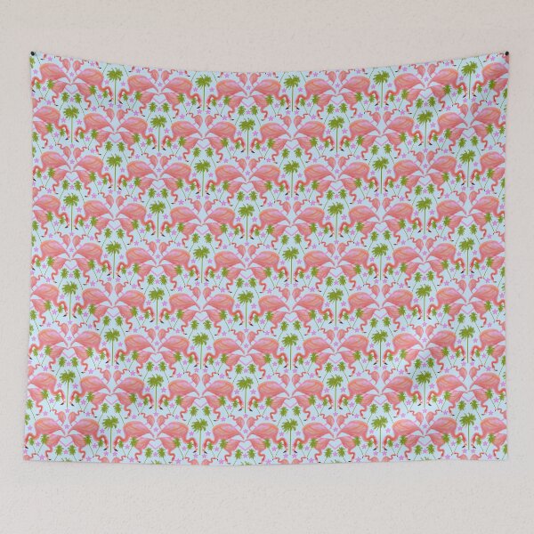 Item preview, FLAMINGO FAN REPEATING PATTERN 4 designed and sold by Marni Scofidio Desi9ns.