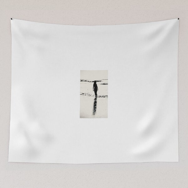 Item preview, Beautiful Woman Silhouette on Mediterranean Beach Sea Fine Art Print designed and sold by SummerlandsArt.