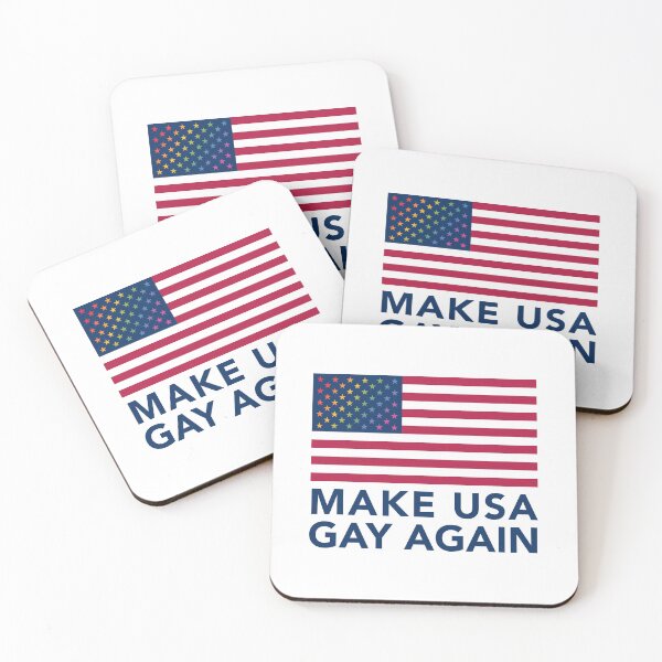 Item preview, Make USA Gay Again -  vertical - blue text designed and sold by gayishdesign.