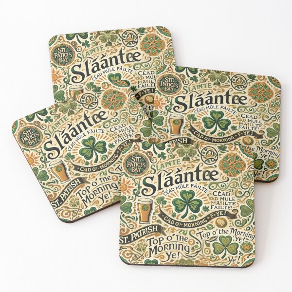 Item preview, Festive St. Patrick’s Day Celtic Typography Pattern designed and sold by Baharaby.