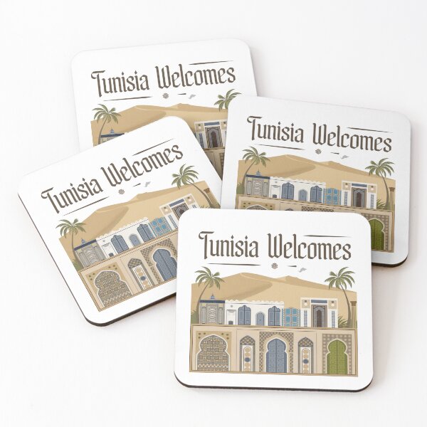 Item preview, Tunisia Welcomes Flag Map Sahara, the amphitheater in El Jem designed and sold by AnimalsDH305.