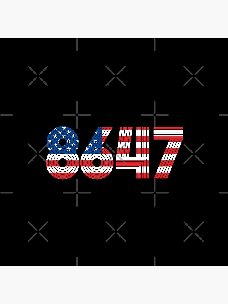 Thumbnail 3 of 3, Pin, Anti Trump Impeach 47 8647 86 47 47th President US Flag designed and sold by Colorfulman.