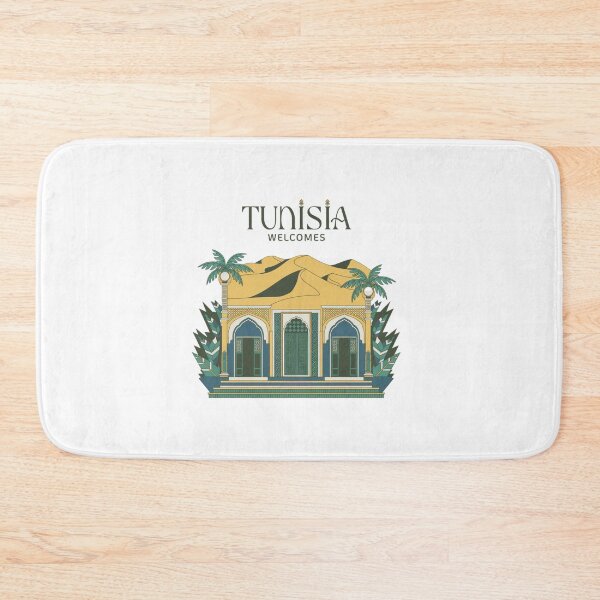 Item preview, Tunisia Welcomes Flag Map Sahara, the amphitheater in El Jem designed and sold by AnimalsDH305.