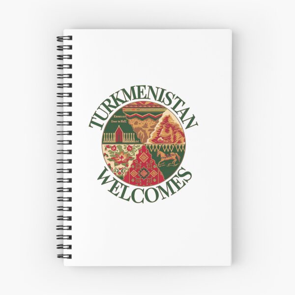 Item preview, Turkmenistan Welcomes Flag Map Darvaza crater, Karakum desert designed and sold by AnimalsDH305.
