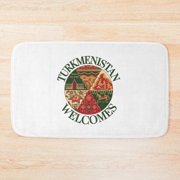 Item preview, Turkmenistan Welcomes Flag Map Darvaza crater, Karakum desert designed and sold by AnimalsDH305.