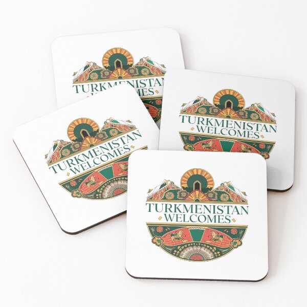 Item preview, Turkmenistan Welcomes Flag Map Darvaza crater, Karakum desert designed and sold by AnimalsDH305.