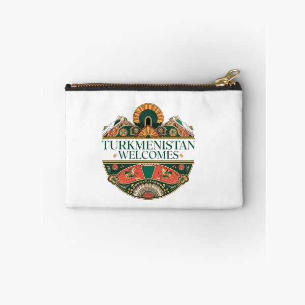 Item preview, Turkmenistan Welcomes Flag Map Darvaza crater, Karakum desert designed and sold by AnimalsDH305.