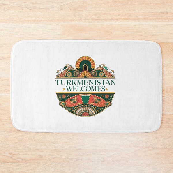 Item preview, Turkmenistan Welcomes Flag Map Darvaza crater, Karakum desert designed and sold by AnimalsDH305.