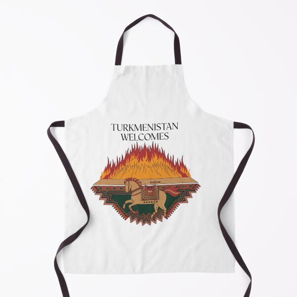 Item preview, Turkmenistan Welcomes Flag Map Darvaza crater, Karakum desert designed and sold by AnimalsDH305.