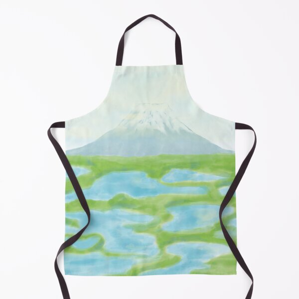 Item preview, Snowy volcano mountain, wetlands and a red bird designed and sold by greenPQBstudio.