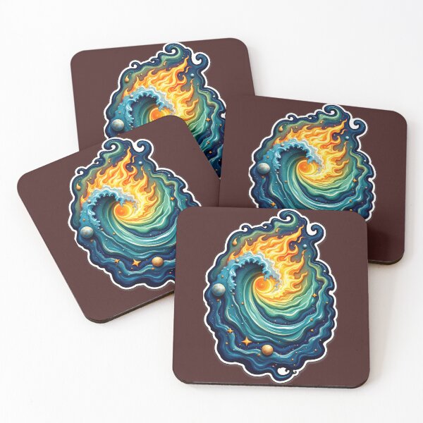 Item preview, Cosmic Wave and Firestorm Galaxy Sticker designed and sold by Thread-Verse.