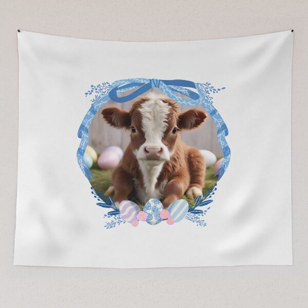 Item preview, Easter sweet cow, highland cow designed and sold by DesignByMalwina.
