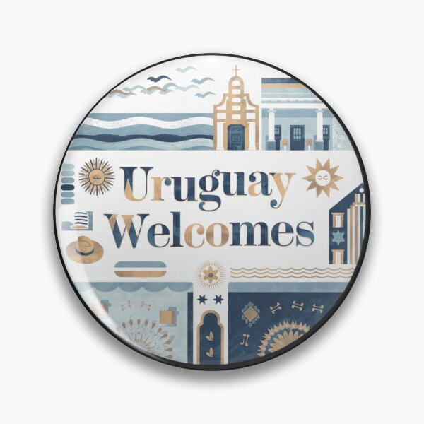 Item preview, Uruguay Welcomes Flag Map Montevideo, La Plata River designed and sold by AnimalsDH305.
