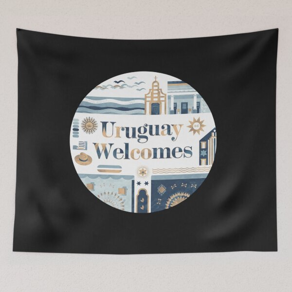 Item preview, Uruguay Welcomes Flag Map Montevideo, La Plata River designed and sold by AnimalsDH305.