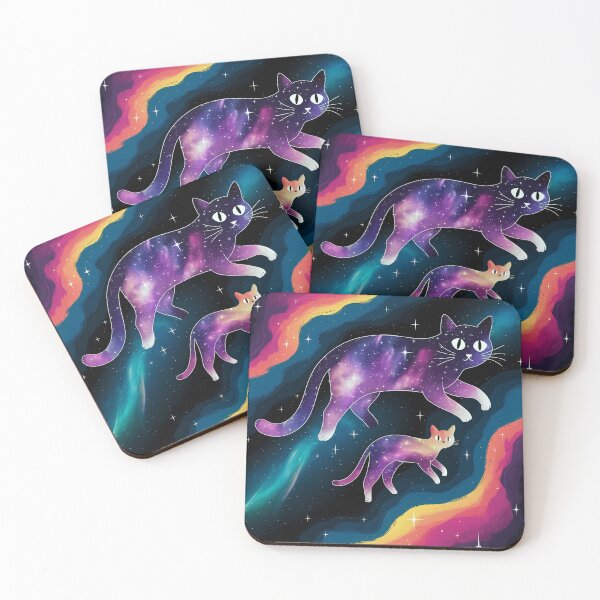 Item preview, Galactic Cats in a Cosmic Dream – Fantasy Space Art designed and sold by ViviNyks.