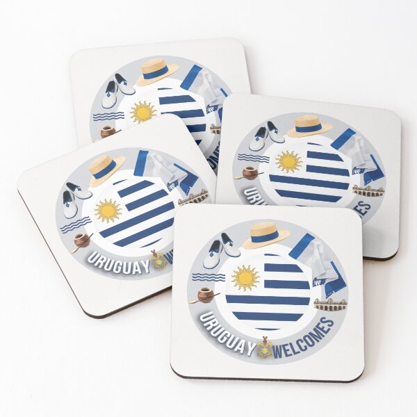 Item preview, Uruguay Welcomes Flag Map Montevideo, La Plata River designed and sold by AnimalsDH305.