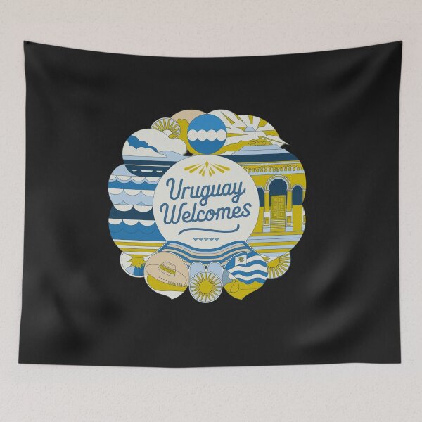 Item preview, Uruguay Welcomes Flag Map Montevideo, La Plata River designed and sold by AnimalsDH305.